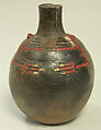 Bottle, Face, Ceramic, post-fired paint, Paracas