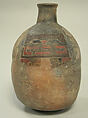 Bottle, Feline face, Ceramic, post-fired paint, Paracas