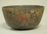 Bowl Incised with Trophy Head Figures, Ceramic, pigment, Paracas