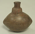 Oblong Single Spout Bottle, Ceramic, pigment, Paracas
