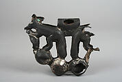 Copper Belt Fragment, Copper, silver gilt, Moche