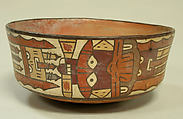 Bowl, Warrior Deity, Ceramic, pigment, Nasca