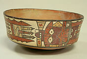 Bowl, Warrior Deity, Ceramic, pigment, Nasca
