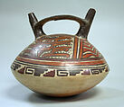 Double Spout Bottle, Ceramic, pigment, Nasca-Wari