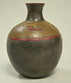 Bottle with Incised Designs, Ceramic, pigment, ancient peanuts, Paracas