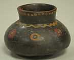 Incised Painted Jar with Single Spout, Ceramic, pigment, Paracas
