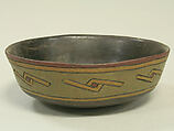 Incised Bowl, Ceramic, post-fired resin paint, Paracas