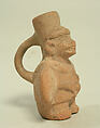 Single Spout (Ai-Apec) Figure Bottle, Ceramic, Moche