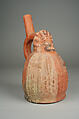 Stirrup Spout Bottle with Ai-Apec, Ceramic, pigment, Moche