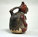 Figure Bottle, Ceramic, pigment, Nasca (?)