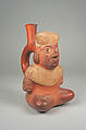 Bottle, Prisoner, Ceramic, pigment, Moche