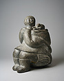 Stone Mother and Child Figure, Malaya, Stone, Inuit