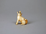 Ivory Dog, Sheokjuk, Ivory, paint, Inuit