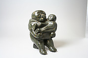 Stone Mother and Child Figure, Innukpuk The Elder, Stone, ivory, Inuit