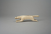 Antler Horn Wolf Figure, Horn, pigment, Inuit