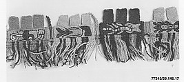 Border Fragment, Camelid hair, cotton, Nasca