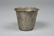 Beaker with embossed plants, Silver, Chimú