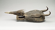 Kòmò Helmet Mask (Kòmòkun), Wood, encrustation, quills, feathers, horns, bird skull, Komo or Koma Power Association