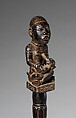 Lemba Staff: Finial with Female Figure Nursing Child, Master of the Boma-Vonde Region, Wood, Kongo peoples; Yombe group