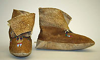 Moccasins, Leather, beads, Plains