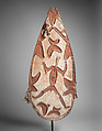 Shield, Wood, paint, sago palm leaves, Asmat people