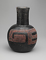 Bottle, Central Highlands artist(s), Ceramic, cinnabar, Olmec