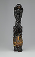 Figure, Wood, brass tacks, hide, cane strips, Luluwa peoples
