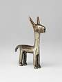 Miniature camelid effigy, Inca artist(s), Alloys of silver, gold and copper, Inca