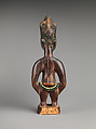 Twin Figure: Female (Ibeji), Workshop of Ibuke Compound, Wood, beads, camwood powder, Yoruba peoples, Oyo group
