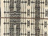 Aṣọ òkè ìró (woman's wrapper), Yoruba artist, Cotton, silk, dye, Yoruba peoples