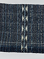 Elégẹ̀gẹ̀ dúdú (woman’s prestige wrapper with dark band), Obamadesara (Nigerian, died 1956, Owo), Cotton (both hand- and machine-spun), dye, Yoruba peoples