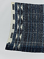 Elégẹ̀gẹ̀ dúdú (woman’s prestige wrapper with dark band), Obamadesara (Nigerian, died 1956, Owo), Cotton (both hand- and machine-spun), dye, Yoruba peoples