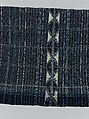 Elégẹ̀gẹ̀ dúdú (woman’s prestige wrapper with dark band), Obamadesara (Nigerian, died 1956, Owo), Cotton (both hand- and machine-spun), dye, Yoruba peoples