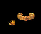 Cuff bracelet, woven rings, Straw, beeswax, Songhay