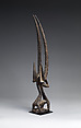 Ci wara headdress, Bamana numuw (blacksmith), Wood, metal, Bamana