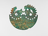 Crescent Ornament, Gilded copper, Moche