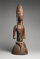 Helmet with Seated Male Figure, Wood, Bamana peoples