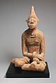 Seated Male Figure, Terracotta, Middle Niger civilization