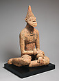 Seated Male Figure, Terracotta, Middle Niger civilization