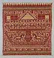 Ceremonial Textile (Tampan), Cotton, silver wrapped thread, silk, Lampung