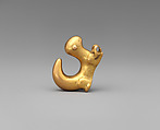 Curly-Tailed Animal Pendant, Gold, Panama