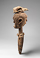 Bocio with opposing faces, Fon artist, Wood, bone, teeth, wire, applied organic material, textile fragment, Fon peoples