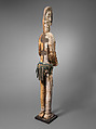 Male Figure, Master of the Narrow Face (active late 19th–early 20th century, Onitsha-Awka region, Nigeria), Wood, cotton cloth, pigment, plant fiber, metal, Igbo peoples