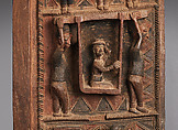 Ìlẹ̀kùn ààfin (Ìsẹ̀ palace door), Olowe of Ise (Nigerian, born Efon-Alaaye, ca. 1873–1938), Iroko wood, paint, Yoruba