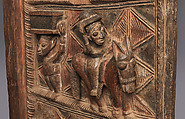 Ìlẹ̀kùn ààfin (Ìsẹ̀ palace door), Olowe of Ise (Nigerian, born Efon-Alaaye, ca. 1873–1938), Iroko wood, paint, Yoruba