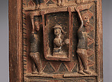 Ìlẹ̀kùn ààfin (Ìsẹ̀ palace door), Olowe of Ise (Nigerian, born Efon-Alaaye, ca. 1873–1938), Iroko wood, paint, Yoruba