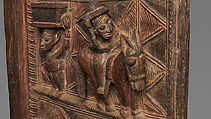 Ìlẹ̀kùn ààfin (Ìsẹ̀ palace door), Olowe of Ise (Nigerian, born Efon-Alaaye, ca. 1873–1938), Iroko wood, paint, Yoruba