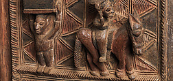 Ìlẹ̀kùn ààfin (Ìsẹ̀ palace door), Olowe of Ise (Nigerian, born Efon-Alaaye, ca. 1873–1938), Iroko wood, paint, Yoruba