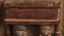 Ìlẹ̀kùn ààfin (Ìsẹ̀ palace door), Olowe of Ise (Nigerian, born Efon-Alaaye, ca. 1873–1938), Iroko wood, paint, Yoruba