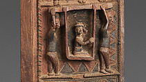 Ìlẹ̀kùn ààfin (Ìsẹ̀ palace door), Olowe of Ise (Nigerian, born Efon-Alaaye, ca. 1873–1938), Iroko wood, paint, Yoruba